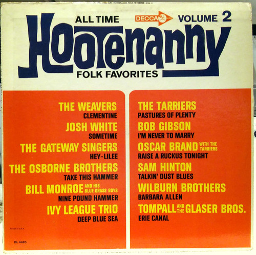 Various - All Time Hootenanny Folk Favorites, Volume 2 - Decca - DL 4485 - LP, Comp, Mono 960280984