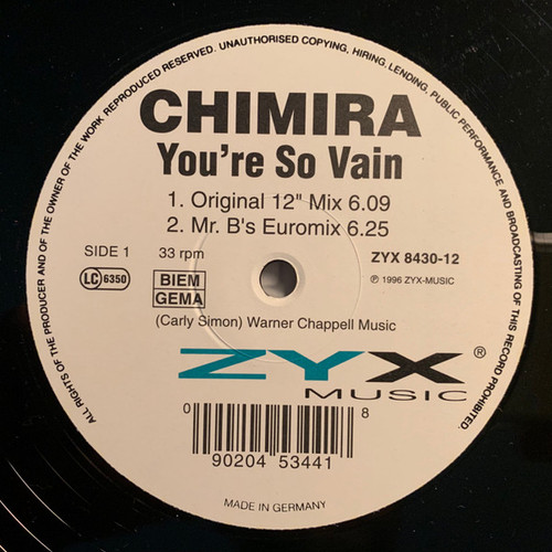 Shima* - You're So Vain (12")