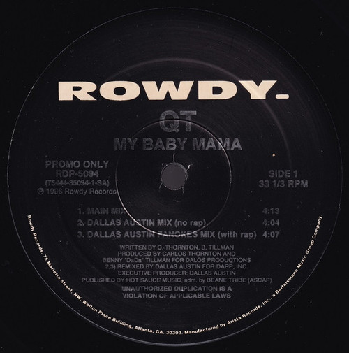 QT (5) - My Baby Mama (12", Promo)