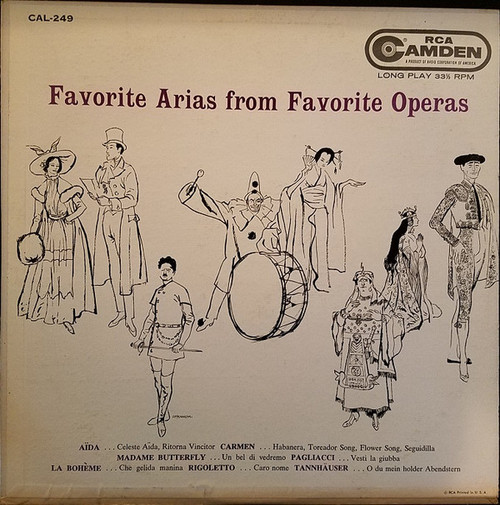 Various - Favorite Arias From Favorite Operas - RCA Camden - CAL-249 - LP, Comp, Mono 961194042