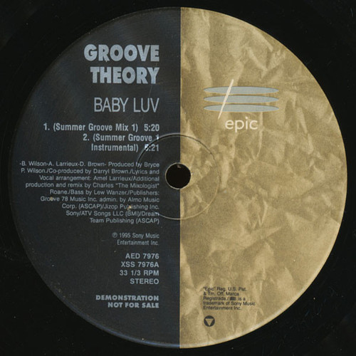 Groove Theory - Baby Luv (12", Promo)