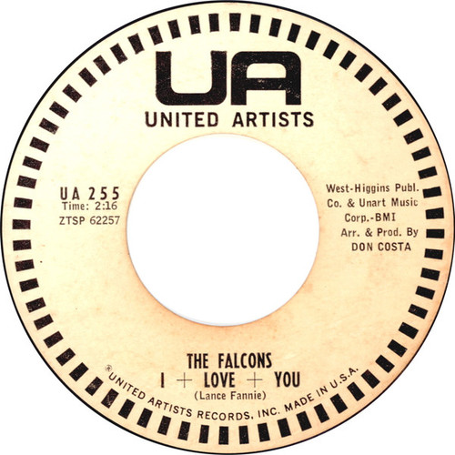 The Falcons - I + Love + You / Wonderful Love (7", Promo)