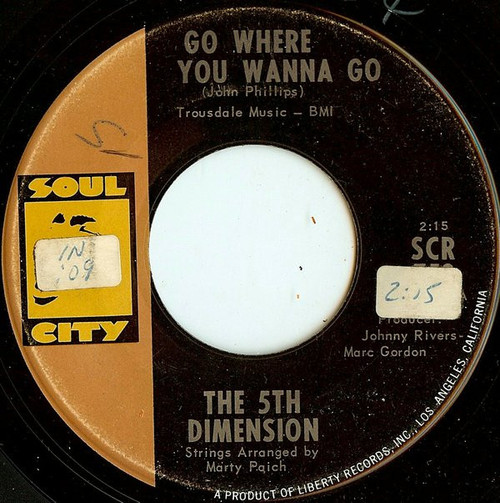 The 5th Dimension* - Go Where You Wanna Go (7")