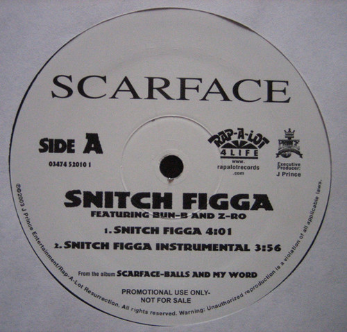 Scarface (3) - Snitch Figga (12", Promo)