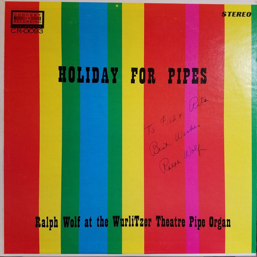 Ralph Wolf - Holiday For Pipes - Concert Recording - CR-0093 - LP 994431019