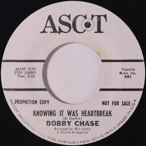 Bobby Chase - Knowing It Was Heartbreak (7", Promo, # O)