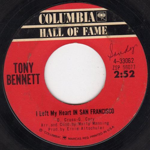 Tony Bennett - I Left My Heart In San Francisco / I Wanna Be Around (7", Single)