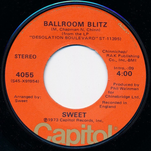 Sweet* - Ballroom Blitz (7", Single, Jac)