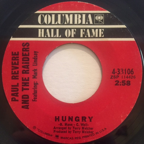 Paul Revere & The Raiders - Hungry / The Great Airplane Strike (7", Single, RE)