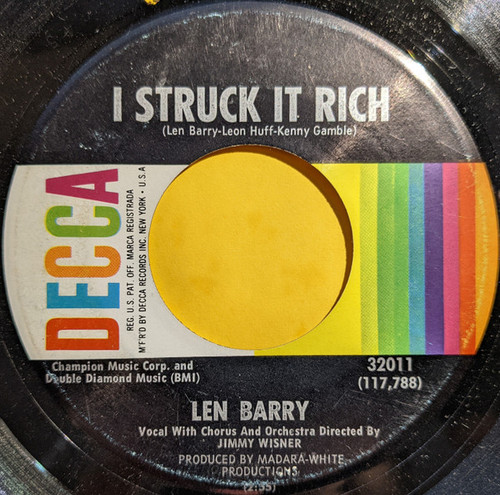 Len Barry - I Struck It Rich (7")