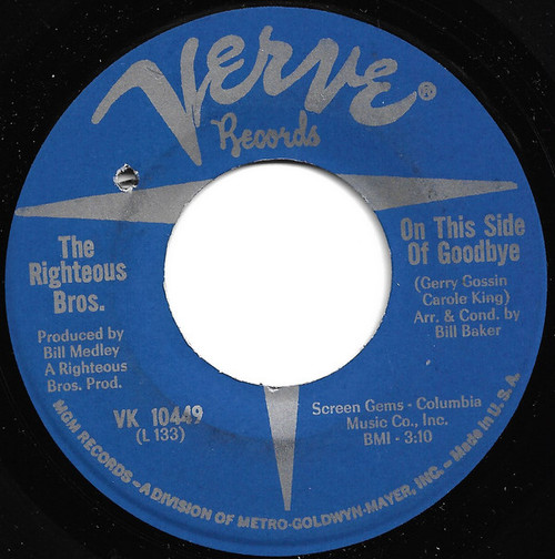 The Righteous Bros.* - On This Side Of Goodbye (7", Single)