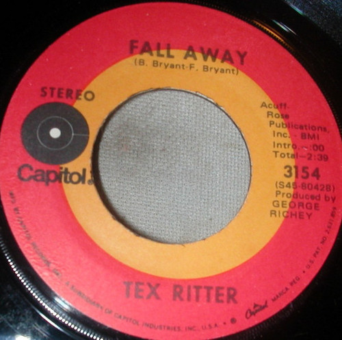Tex Ritter - Fall Away / Looking Back (7")