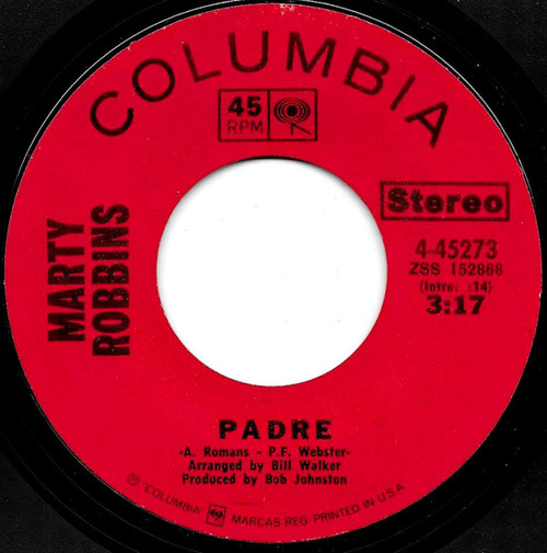 Marty Robbins - Padre  (7", Single, Styrene, Ter)