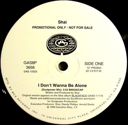 Shai (3) - I Don't Wanna Be Alone (12", Promo)