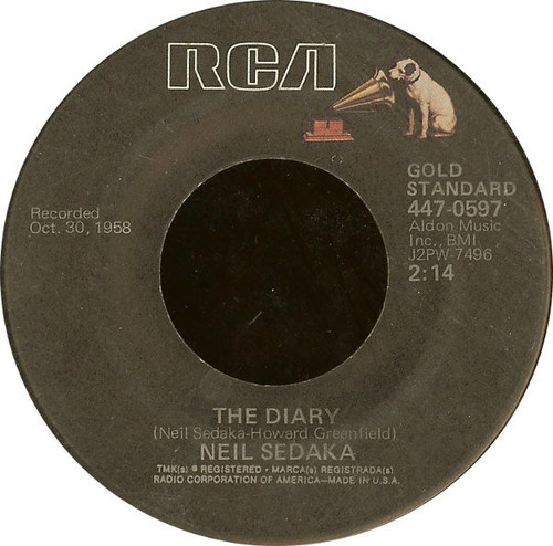 Neil Sedaka - The Diary / Happy Birthday, Sweet Sixteen - RCA - 447-0597 - 7", RE 1015284787