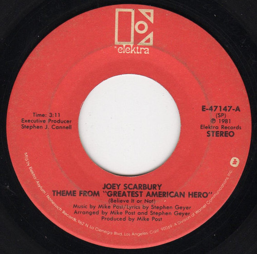 Joey Scarbury - Theme From "The Greatest American Hero" (Believe It Or Not) (7", Single)