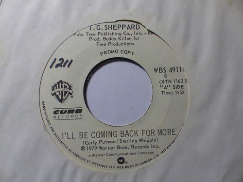 T.G. Sheppard - I'll Be Coming Back For More (7", Promo)