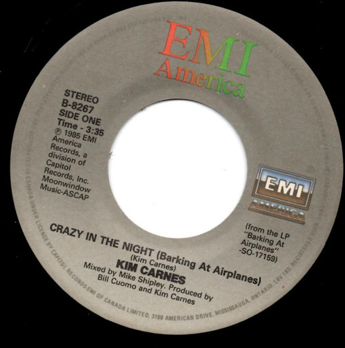 Kim Carnes - Crazy In The Night (Barking At Airplanes) - EMI America - B-8267 - 7", Single 1018911395