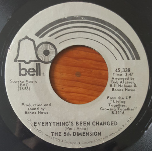 The 5th Dimension* - Everything's Been Changed (7", Single)
