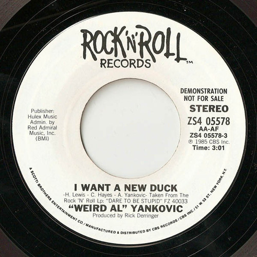 "Weird Al" Yankovic - I Want A New Duck (7", Single, Promo)
