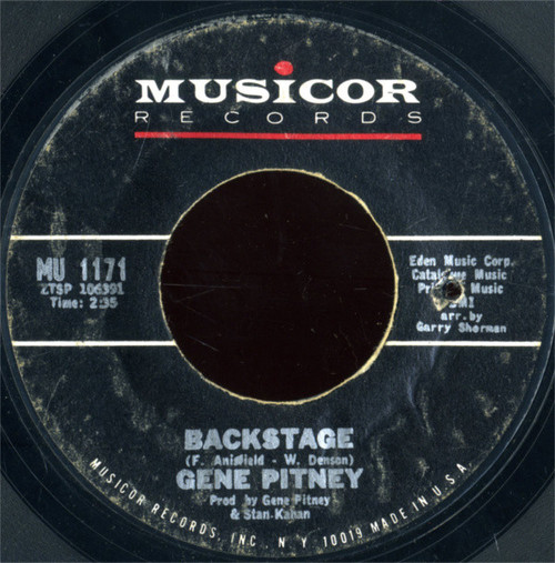 Gene Pitney - Backstage (7", Single, Mono, Styrene, She)