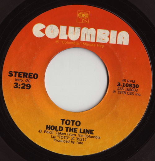 Toto - Hold The Line (7", Single, Styrene)