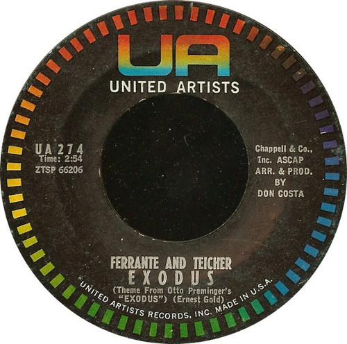 Ferrante & Teicher - Exodus / Twilight - United Artists Records - UA 274 - 7", Styrene 1028537414