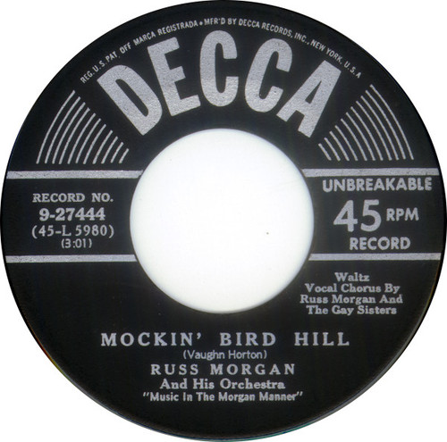 Russ Morgan And His Orchestra - Mockin' Bird Hill (7", Single, Los)