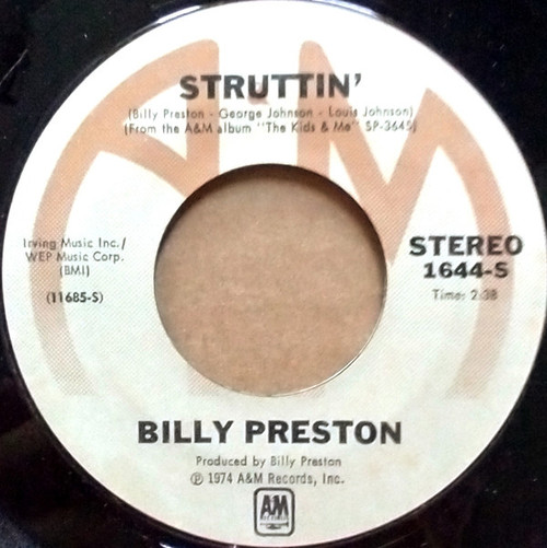 Billy Preston - Struttin' (7", Styrene, Ter)