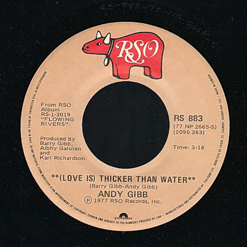 Andy Gibb - (Love Is) Thicker Than Water (7")