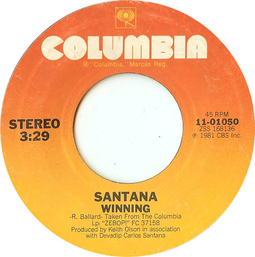 Santana - Winning (7", Single, Styrene, Ter)