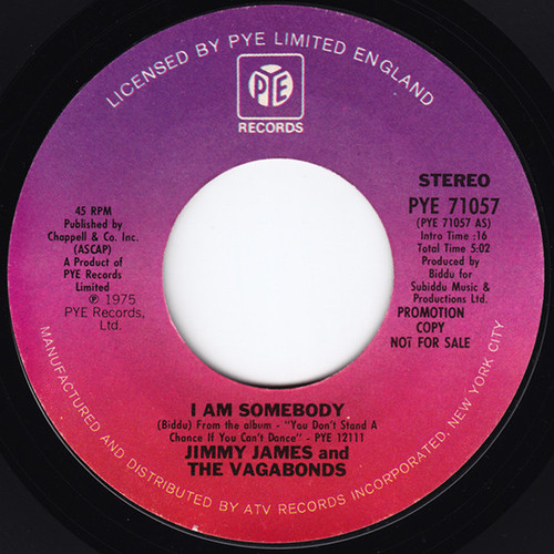 Jimmy James & The Vagabonds - I Am Somebody (7", Promo)