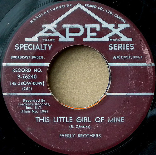Everly Brothers - This Little Girl Of Mine / Should We Tell Him (7")