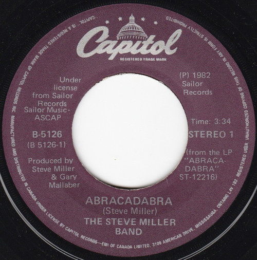 Steve Miller Band - Abracadabra - Capitol Records - B-5126 - 7", Single 1040789066