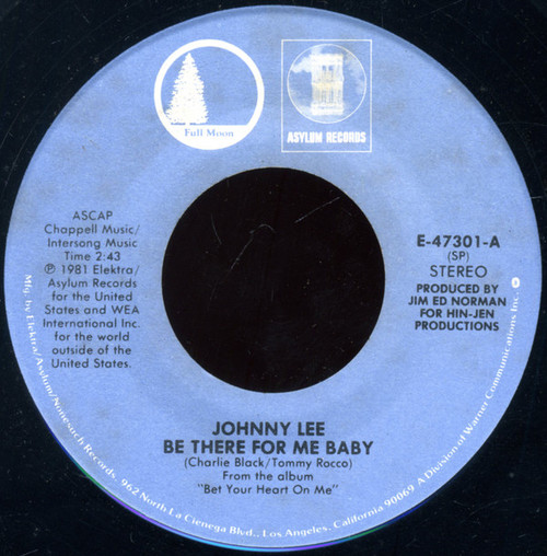 Johnny Lee (3) - Be There For Me Baby /  Finally Fallin' (7", Single, Spe)