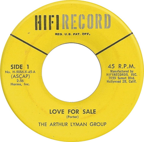 The Arthur Lyman Group - Love For Sale (7", Single)