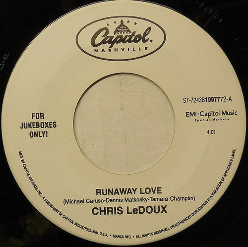 Chris LeDoux - Runaway Love (7", Single, Jukebox)