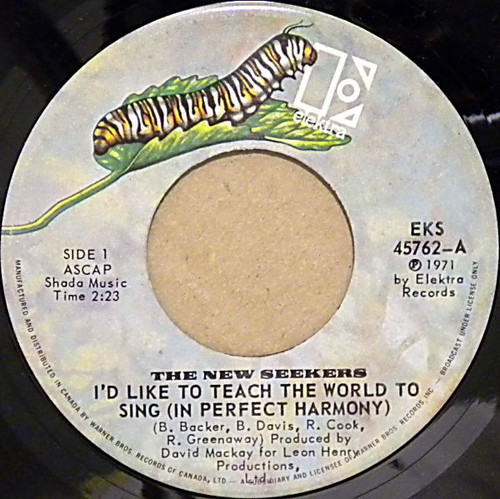 The New Seekers - I'd Like To Teach The World To Sing (In Perfect Harmony) - Elektra - EKS 45762 - 7", Single 1041094740