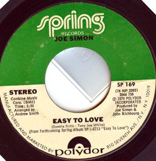 Joe Simon - Easy To Love / Can't Stand The Pain (7")