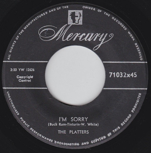 The Platters - I'm Sorry / He's Mine (7", Single)