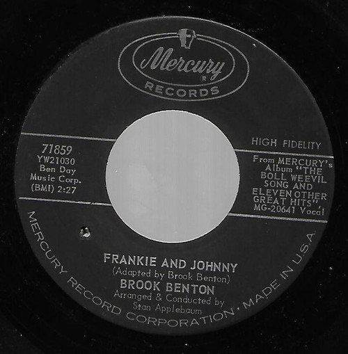 Brook Benton - Frankie And Johnny / It's Just A House Without You - Mercury - 71859 - 7" 1041135506