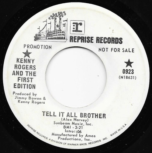 Kenny Rogers And The First Edition* - Tell It All Brother (7", Promo)