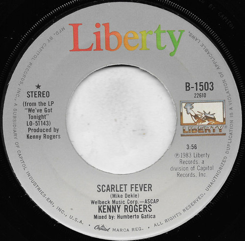 Kenny Rogers - Scarlet Fever - Liberty - B-1503 - 7", Single, Jac 1041495859