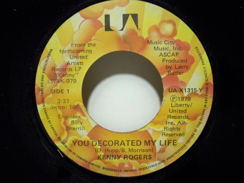 Kenny Rogers - You Decorated My Life - United Artists Records - UA-X1315-Y - 7", Single 1041496789