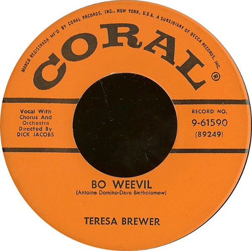 Teresa Brewer - Bo Weevil - Coral - 9-61590 - 7", Glo 1042176838
