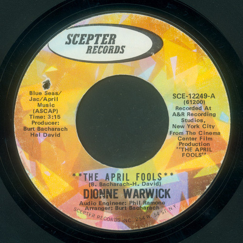 Dionne Warwick - The April Fools - Scepter Records - SCE-12249 - 7" 1042225400