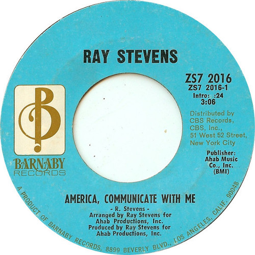 Ray Stevens - America, Communicate With Me (7", Single)