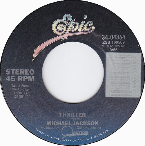 Michael Jackson - Thriller  (7", Single, Styrene, Pit)