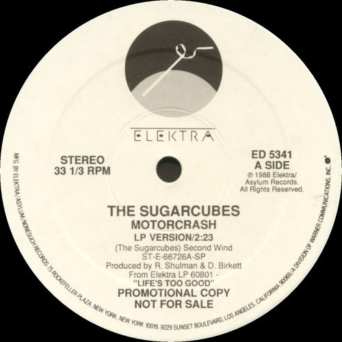 The Sugarcubes - Motorcrash (12", Single, Promo)