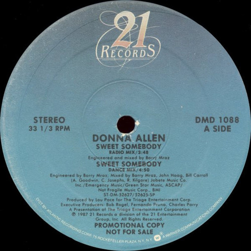 Donna Allen - Sweet Somebody (12", Single, Promo)